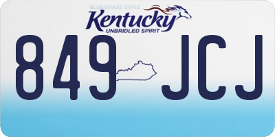 KY license plate 849JCJ