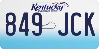 KY license plate 849JCK