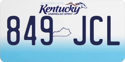 KY license plate 849JCL