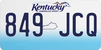 KY license plate 849JCQ