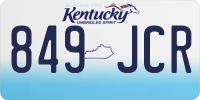 KY license plate 849JCR