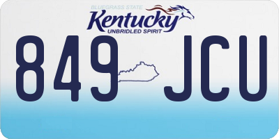 KY license plate 849JCU