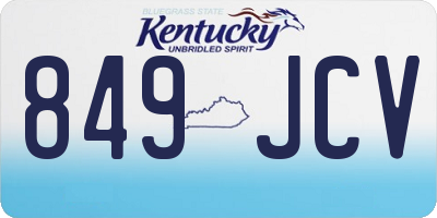 KY license plate 849JCV