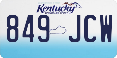 KY license plate 849JCW