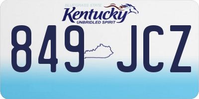KY license plate 849JCZ