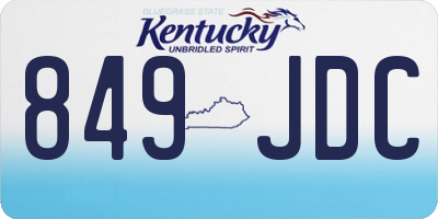 KY license plate 849JDC