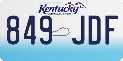 KY license plate 849JDF