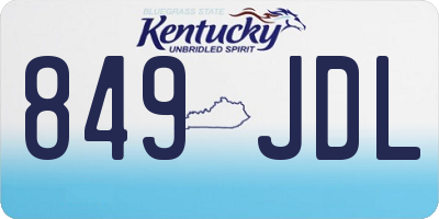 KY license plate 849JDL