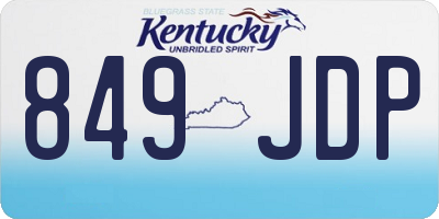 KY license plate 849JDP