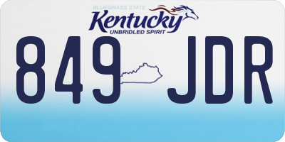 KY license plate 849JDR