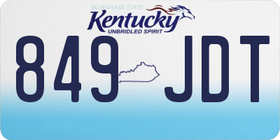 KY license plate 849JDT