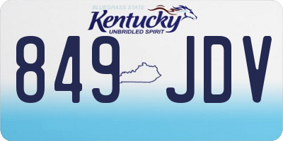 KY license plate 849JDV