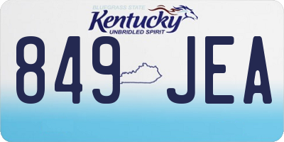 KY license plate 849JEA