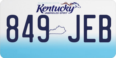 KY license plate 849JEB