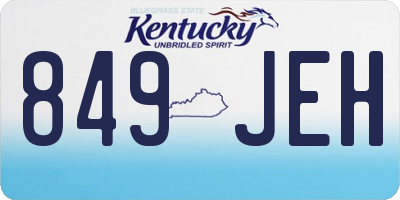 KY license plate 849JEH
