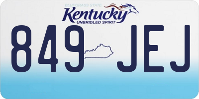 KY license plate 849JEJ