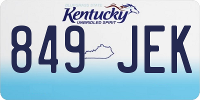 KY license plate 849JEK