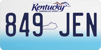 KY license plate 849JEN