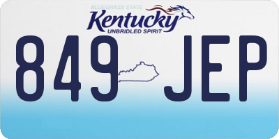 KY license plate 849JEP