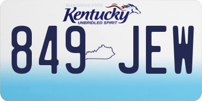 KY license plate 849JEW