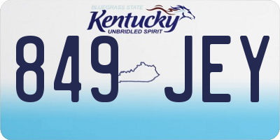 KY license plate 849JEY