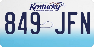 KY license plate 849JFN
