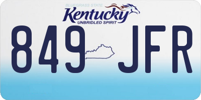 KY license plate 849JFR