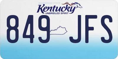 KY license plate 849JFS