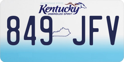 KY license plate 849JFV