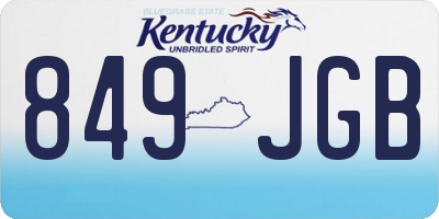 KY license plate 849JGB