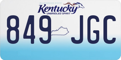 KY license plate 849JGC