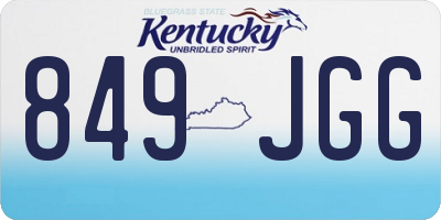 KY license plate 849JGG