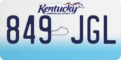 KY license plate 849JGL