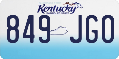 KY license plate 849JGO