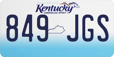 KY license plate 849JGS