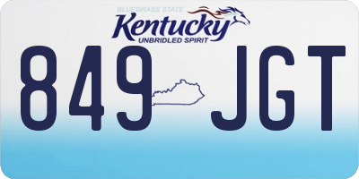 KY license plate 849JGT