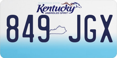KY license plate 849JGX