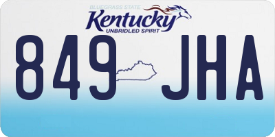 KY license plate 849JHA