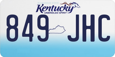 KY license plate 849JHC