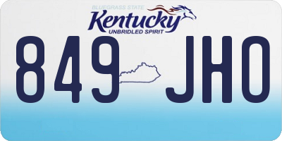 KY license plate 849JHO
