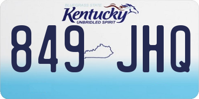KY license plate 849JHQ