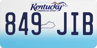 KY license plate 849JIB