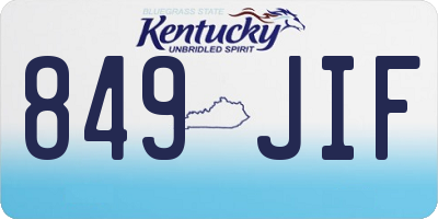 KY license plate 849JIF