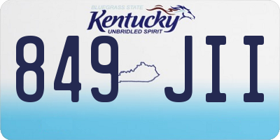 KY license plate 849JII