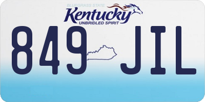KY license plate 849JIL