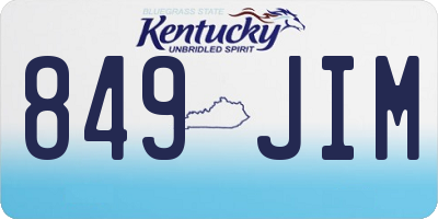 KY license plate 849JIM