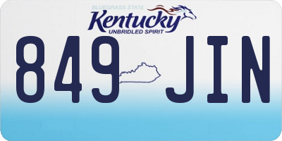 KY license plate 849JIN