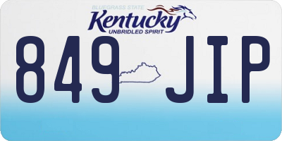 KY license plate 849JIP