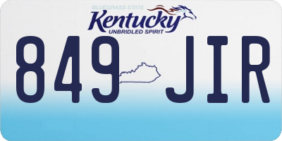 KY license plate 849JIR