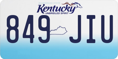 KY license plate 849JIU